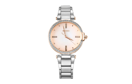 Кварцевые часы на стальном браслете для женщин с розовым циферблатом Seiko srz514j1