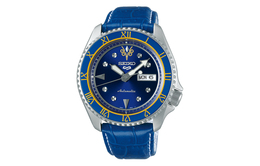 Коллекционная модель Street Fighter с механическим механизмом, кожаным ремешком, мужские часы Seiko SRPF17K1 с синим циферблатом srpf17k1 | blue