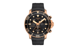 Коллекция "Морская звезда" Мужские часы с кварцевым механизмом 45.5 мм Черный циферблат Корпус из нержавеющей стали Резиновый ремешок Tissot t120.417.37.051.00