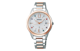 Коллекция Lukia Часы с солнечным кварцевым механизмом Женские часы на стальном браслете Белый циферблат sut400j1 Seiko