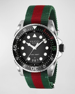 Часы Gucci для дайвинга, 45 мм, с нейлоновым ремешком, цвет Green/Red prod202400281 | green/red
