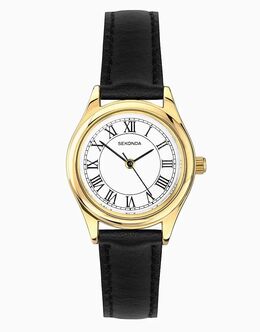 Круглые золотые часы Sekonda Evans 25 мм черного цвета 149072029 | black