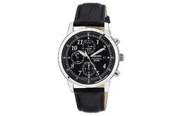 Кварцевые мужские часы Seiko с кожаным ремешком, черный циферблат, 40 мм sndc33p1