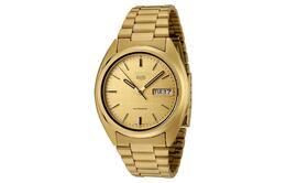 Seiko Часы Classic Cans 5 Collection Automatic Mechanical Movement Stainless Steel Strap Watch Men's Watch Gold Dial snxl72k1