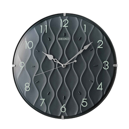 Seiko Часы Sweeping Seconds Movement Resin Wall Clock Unisex Black qxa794k