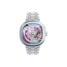 Sevenfriday Часы Quartz Movement Women's Watch Watch 42*42.5mm Pink Watch Dial Stainless Steel Case Stainless Steel Strap, Multicolor Watch Dial c1/01 pdp 银色 | multicolor watch dial