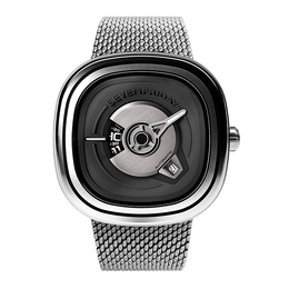 Sevenfriday Часы PE Collection Automatic Mechanical Movement Men's Watch Watch Black Dial Stainless Steel Watchband, PE1/01M Black Dial pe1/01m | pe1/01m black dial