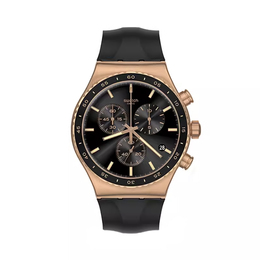 Swatch Часы Unisex 43mm Black Watch YVG410, Black Dial yvg410 | black dial