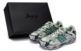 Кроссовки для бега Response унисекс с низким верхом черного/серебристого цвета Adidas ig6226(team80-男女同款机械都市绿s-box) | green, silver, black