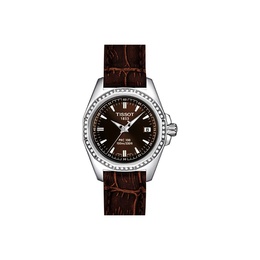 Tissot Часы 100 Series Quartz Movement Women's Watch Watch 29mm Coffee Watch Dial Stainless Steel Case Leather Strap, Coffee t22.1.111.11 | coffee