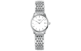Longines Часы Lvya Collection Quartz Movement Women's Watch 25mm White Dial Stainless Steel Case Stainless Steel Watchband l4.259.4.12.6