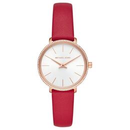 Michael Kors Часы Mini Pyper Collection Wrist Watch Quartz Movement Leather Watch Bands 32mm White Dial Women's Watch, White Dial mk2869 | white dial