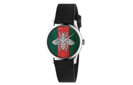 Gucci Часы G Timeless Collection Wrist Watch Quartz Movement Leather Strap Black Dial Unisex ya1264149