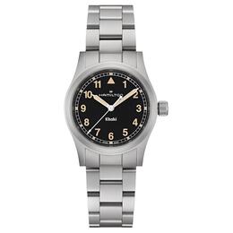 Hamilton Часы Khaki Field Quartz Movement Unisex Watch 33mm Black Dial Stainless Steel Case Stainless Steel Watchband, Black Dial h69301131 | black dial