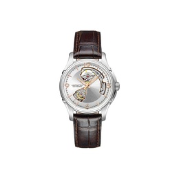 Hamilton Часы Jazzmaster Open Heart Auto H32565555, Silver Gray Watch Dial with Dark Brown Strap h32565555 | silver gray watch dial with dark brown strap