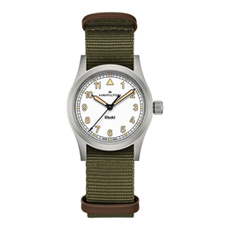 Hamilton Часы Khaki Field Series Quartz Movement Unisex Watch 38mm White Dial Stainless Steel Case Canvas Fabric NATO Strap, White h69401910 | white