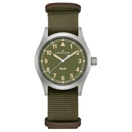 Hamilton Часы Khaki Field Series Quartz Movement Unisex Watch 38mm Green Dial Stainless Steel Case Fabric Strap, Green Dial h69401960 | green dial