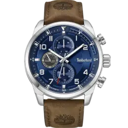 Timberland Часы Henniker II Collection Wrist Watch Quartz Movement Leather Strap Beige Watch Dial Men's Watch, Blue (TDWGF2201106) tdwgf2201105 | blue (tdwgf2201106)