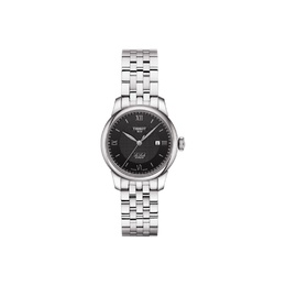 Tissot Часы Le Locle Collection Automatic Mechanical Movement Women's Watch Watch 29mm Black Dial Stainless Steel Case t006.207.11.058.00