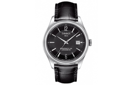 Tissot Часы Mechanical Movement Men's Watch Watch 41mm Black Dial Stainless Steel Case Genuine Leather Strap, Black t108.408.16.057.00 | black