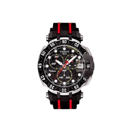 Tissot Часы Race Collection Quartz Movement Men's Watch Watch 45mm Black Dial Stainless Steel Case Rubber Strap, Black t092.417.27.051.00 | black