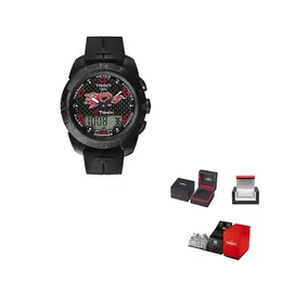 Tissot Часы T Touch Smart Collection Quartz Movement Men's Watch Watch 43.6mm Black Dial Titanium Watch Case Rubber Strap, Black Dial t013.420.47.201.01 | black dial