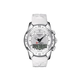Tissot Часы Touchscreen Collection Quartz Movement Unisex Watch 43.3mm White Dial Titanium Watch Case Leather Strap, White Dial t047.220.46.086.00 | white dial
