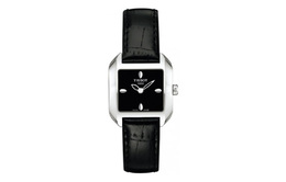 Tissot Часы Sea Wave Series Sea Wave Series Quartz Movement Women's Watch 25mm Black Dial Stainless Steel Case Leather Strap, Black Dial t02.1.225.51 | black dial