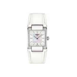 Tissot Часы T LADY Series T02 Collection Quartz Movement Women's Watch 31.6mm White Dial Stainless Steel Case Leather Strap t090.310.66.116.00