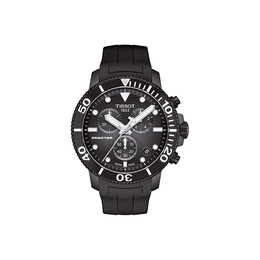 Tissot Часы Starfish Collection Quartz Movement Men's Watch Watch 45.5mm Black Dial Stainless Steel Case Rubber Strap, Black Dial t120.417.37.051.02 | black dial