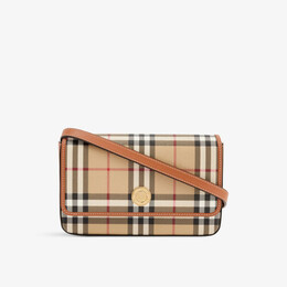 Сумка на плечо из ткани и кожи в клетку Hampshire Burberry, бежевый r04170634 | archive beige