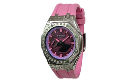 Casio Часы Retrofit Series GA2100 Collection Quartz Movement Fluoroelastomer Strap Watch Men's Watch Pink Watch Dial ga-2100ske-7a（watch3-改装-银河粉羽）