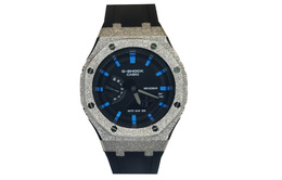 Casio Часы Men Liquid Crystal/Analog Dual Display Series Black Watch ga-2100-1a1（watch3-改装-霜银黑篮星）