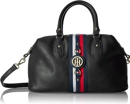 Женская сумка через плечо Tommy Hilfiger Jaden Satchel, черный b06xwgmmjw | black polyvinyl chloride