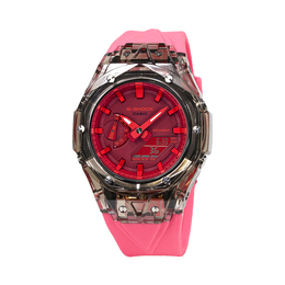 Casio Часы Unisex Liquid Crystal/Analog Dual Display Series Red Watch ga-2100-4a(watch4-改装-大爆炸黑透明冰川)