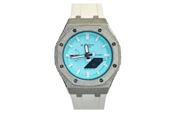 Casio Часы Men Liquid Crystal/Analog Dual Display Series Blue Watch ga-2100-2a2（watch3-改装-霜银蒂芙尼白银）