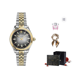 Versace Часы FANSIZHE Wrist Watch Quartz Movement Stainless Steel Strap 36 Gray Dial Unisex Purple Rose Box+Silk Scarf, Gray vehu00520 | gray