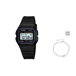 Casio Часы Women's Gray Watch f-91w-1（赠手链）