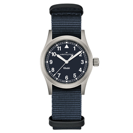 Hamilton Часы Khaki Field Series Quartz Movement Unisex Watch 38mm Blue Dial Stainless Steel Case Canvas Fabric NATO Strap, Blue h69401940 | blue