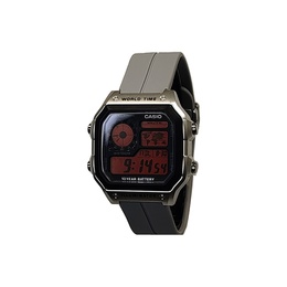 Casio Часы Retrofit Series Quartz Movement Silicone Strap Watch Unisex Black Dial ae-1200wh-1c（watch3-改装-方块红黑）