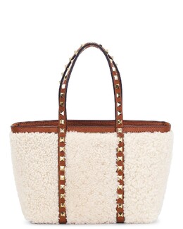 Миниатюрная большая сумка Rockstud Valentino Garavani, цвет Naturale & Selleria vent-wy1185 | naturale & selleria