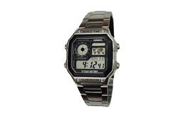 Casio Часы Retrofit Series Quartz Movement Stainless Steel Strap Watch Unisex Black Dial ae-1200whd-1a（watch3-改装-银方）