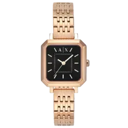 Armani Exchange Часы AE Armani Wrist Watch Quartz Movement Stainless Steel Strap Black Dial Women's Watch, Black Dial ax5729 | black dial