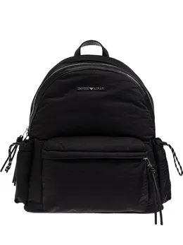Emporio Armani logo-plaque quilted backpack 30853289