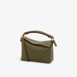 Миниатюрная кожаная сумка через плечо Puzzle Edge Loewe, зеленый r04343040 | dark khaki green