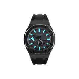 Casio Часы Unisex Liquid Crystal/Analog Dual Display Series 48.5mm Black Watch, Polar Orchid Black Warrior ga-2100-1a1改装-极地幽兰 | polar orchid black warrior