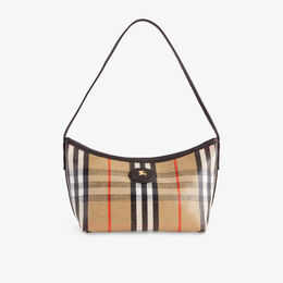 Сумка-багет Burberry Highlands из вощеного хлопка в клетку, желтый r04469619 | sand