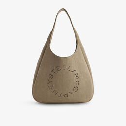 Сумка-хобо Stella McCartney с логотипом, хаки r04460336 | khaki