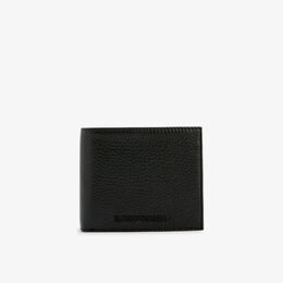 Клатч-кошелек кожаный Emporio Armani с аппликацией, черный r04099011 | nero