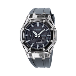 Casio Часы Unisex Liquid Crystal/Analog Dual Display Series Black Watch ga-2100-1a(watch4-改装-透明表壳)